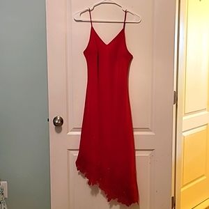 Women's Red strappy slip dress